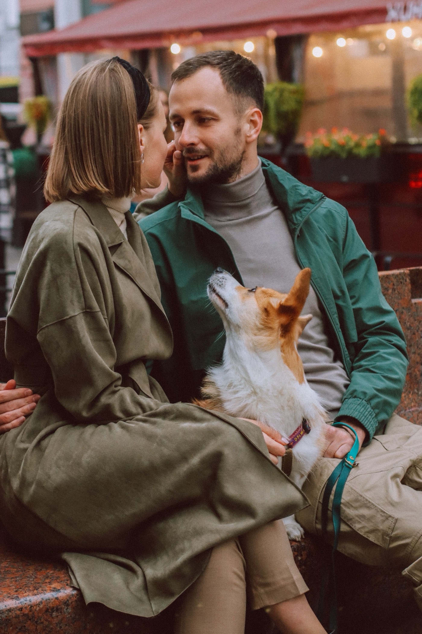 Mature couple outdoors in soft autumn light
